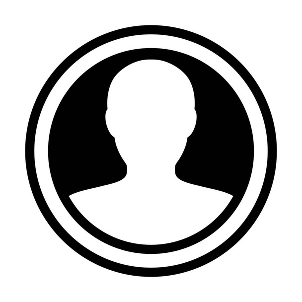 Avatar kuvake vektori mies henkilö symboli ympyrä käyttäjäprofiili avatar merkki tasainen väri glyfi piktogrammi kuva
 - Vektori, kuva