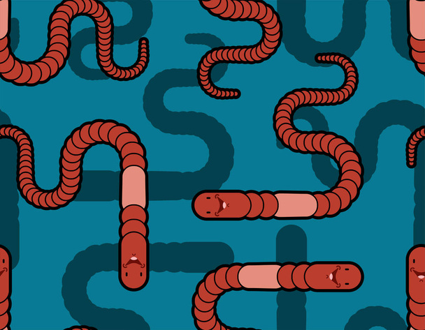 Earthworm pattern seamless. Earth Worm background. Vector illustration - Vector, Image