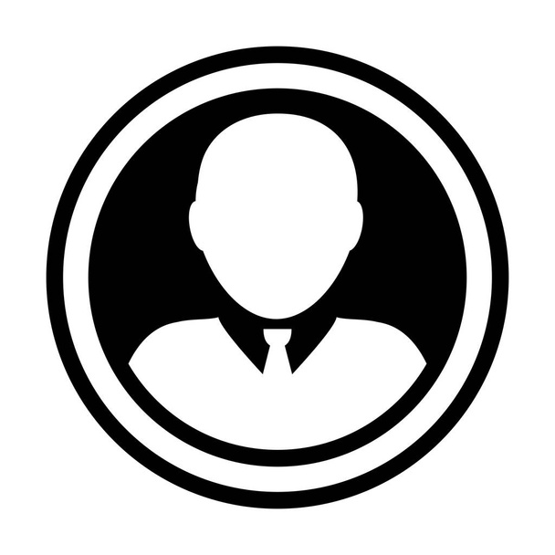 Avatar icône vecteur mâle personne symbole cercle profil utilisateur avatar signe en plat couleur glyphe pictogramme illustration
 - Vecteur, image