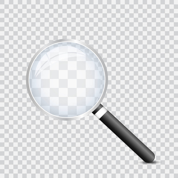 Illustration of a magnifying glass against a checkered background. - Vector, Image