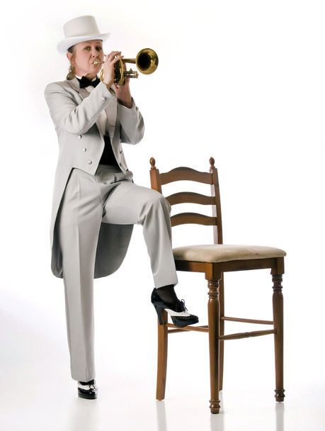 žena trumpetista - Fotografie, Obrázek