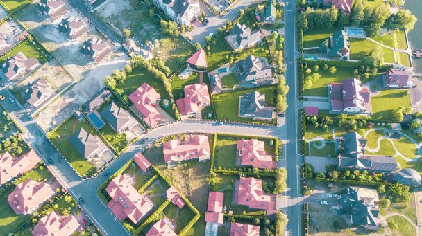 Stock aerial image of a residential neighborhood - Photo, Image