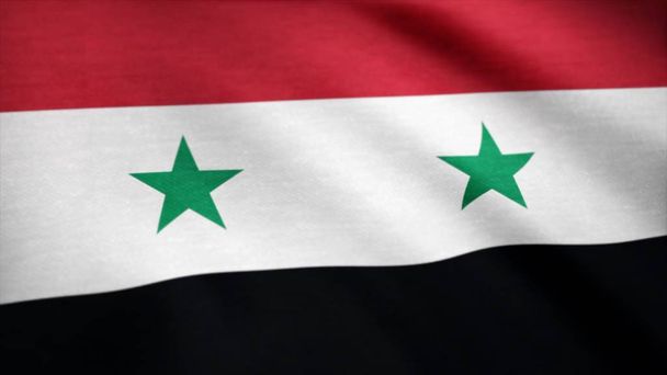 Flag of Syria. Syria flag waving at wind animation - Photo, Image