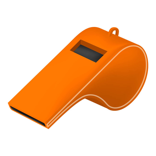 Orange whistle mockup, realistic style - Vecteur, image