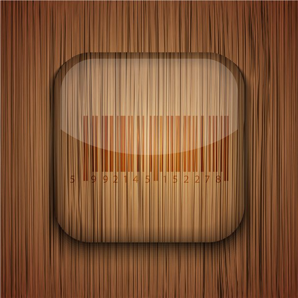 Vector icono de aplicación de madera sobre fondo de madera. Eps10
 - Vector, imagen