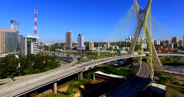 Zavěšený most v světě, São Paulo Brazílie, Jižní Amerika  - Záběry, video