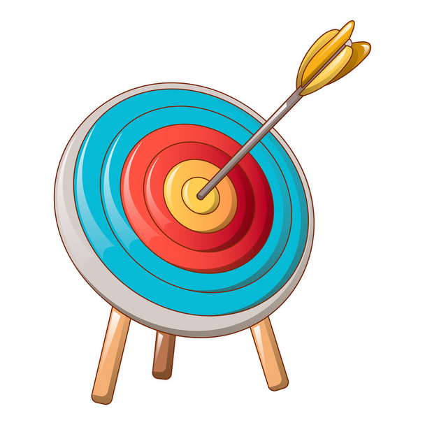 Archery target icon, cartoon style - Vector, Image