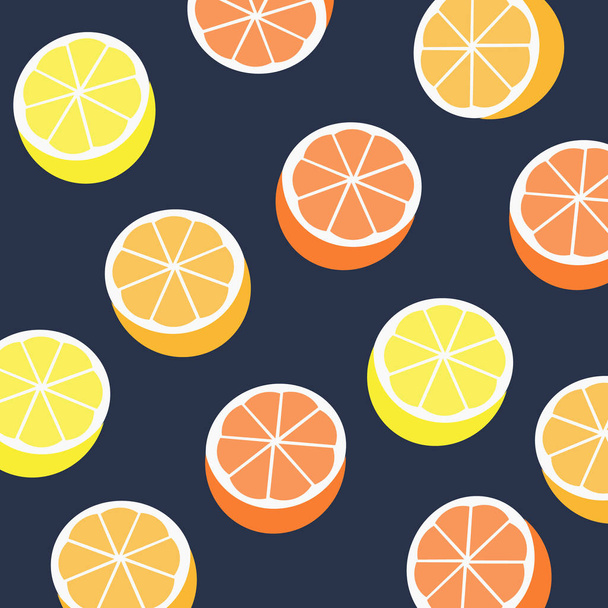 Векторный рисунок с лимонами. Абстрактный шаблон с мультяшными лимонами. - Вектор,изображение