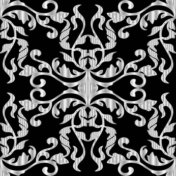 Patrón sin costura barroco texturizado adornado
. - Vector, Imagen