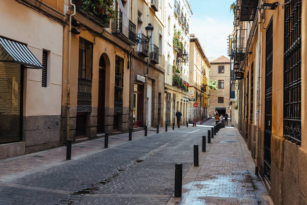 Street view of Las Letras or Literary Quarter in Madrid - Photo, Image