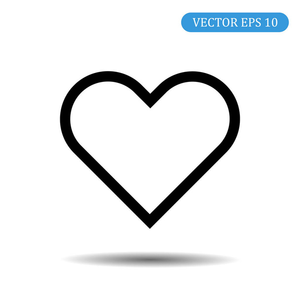 Kalp vektör simgesi. Aşk sembolü. Sevgililer günü kartı, amblem, grafik tasarım ve web tasarım, logo için düz stil. Eps10 simgesi - Vektör, Görsel