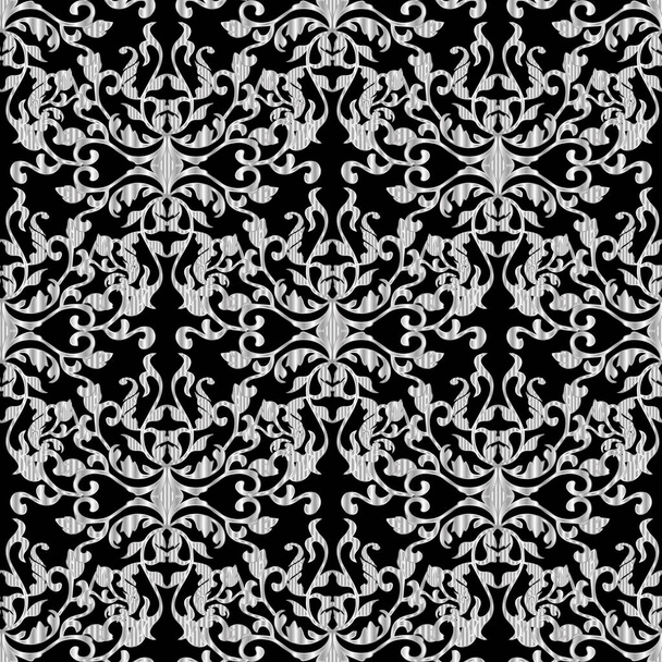 Baroque seamless pattern. Ornate textured ornaments. - Vector, Image