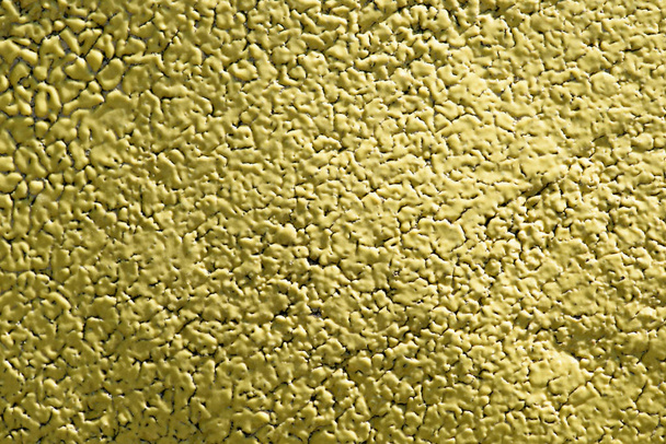 full frame image of old wall with yellow chapped paint background - Foto, afbeelding