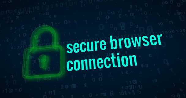 Conexión segura del navegador y seguridad cibernética con icono de candado verde en el concepto abstracto de fondo digital
 - Foto, Imagen
