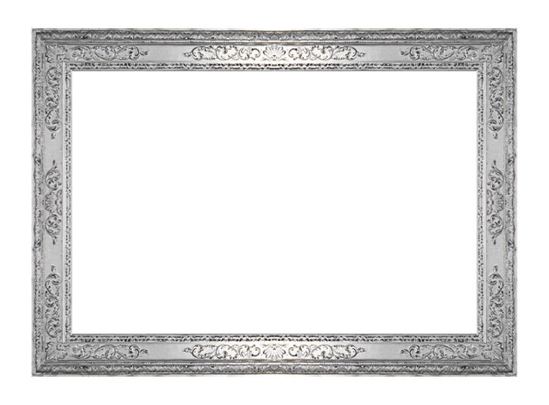 marco gris antiguo aislado sobre fondo blanco, camino de recorte
 - Foto, imagen