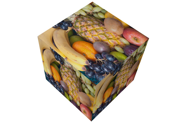vruchten kubus - Foto, afbeelding