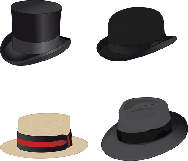 Hats for men - Vector, Image
