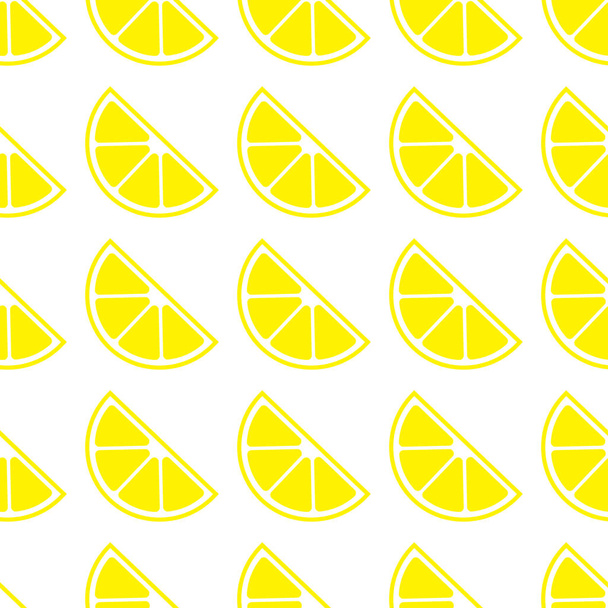 Seamless pattern with lemon. Lemons on white background. Cute cartoon. Summer garden. Lemon jam. Vector illustration. Textile rapport. - Вектор,изображение