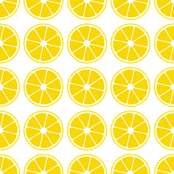Seamless pattern with lemon. Lemons on white background. Cute cartoon. Summer garden. Lemon jam. Vector illustration. Textile rapport. - Vecteur, image