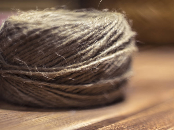 macro shot of thick roll of  knitting tread  - Valokuva, kuva