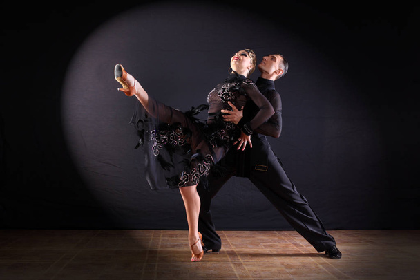dancers in ballroom isolated on black background - Photo, Image