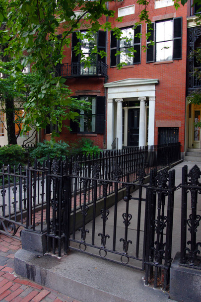 Beacon Hill is a wealthy neighborhood of Federal-style rowhouses, with some of the highest property values in the United States - Photo, Image