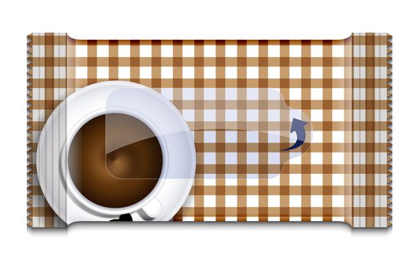 Vektor-Kaffeeverpackung für Feuchttücher auf weiß. eps10 - Vektor, Bild