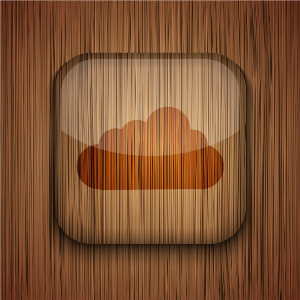 Vector wooden app icon on wooden background. Eps10 - Vektori, kuva