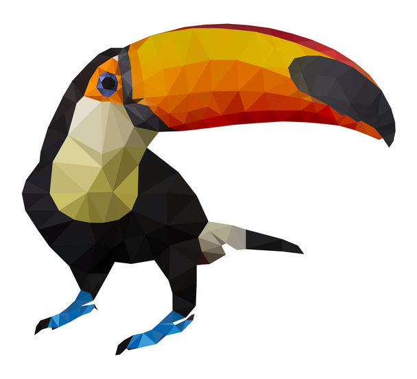 Illustrazione vettoriale di toucan, Low Poly, Illustrazione poligonale
.  - Vettoriali, immagini
