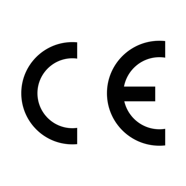 Marca CE símbolo de color negro sobre fondo blanco
. - Vector, Imagen