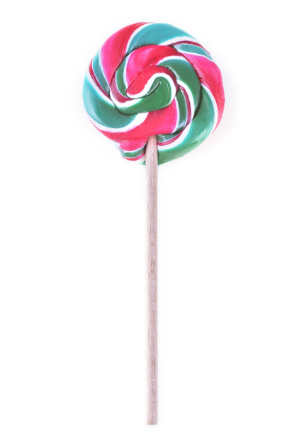 Colorful lollipop, on a stick On a white background. Isolated - Photo, Image