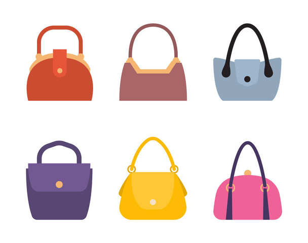Tavaszi-nyári gyűjteménye női táskák stílusos sor - Vektor, kép