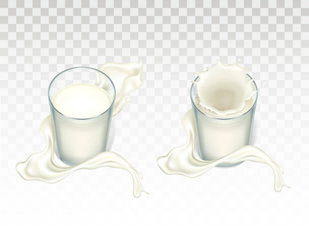 Süt, reklam için mockup gözlükle vektör - Vektör, Görsel