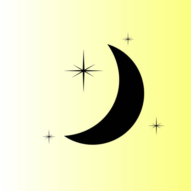 Moon & tähdet vektori kuvake
 - Vektori, kuva