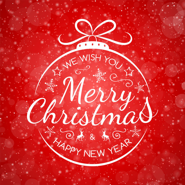 Shiny Christmas typography with wishes. Vector. - Vektor, Bild