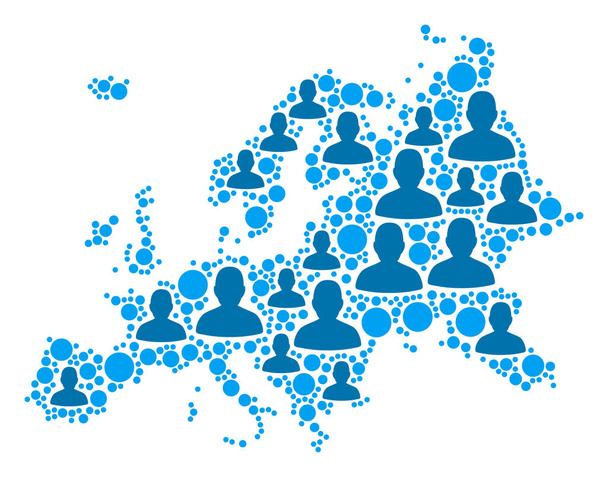 Europa Karte Bevölkerung Menschen - Vektor, Bild