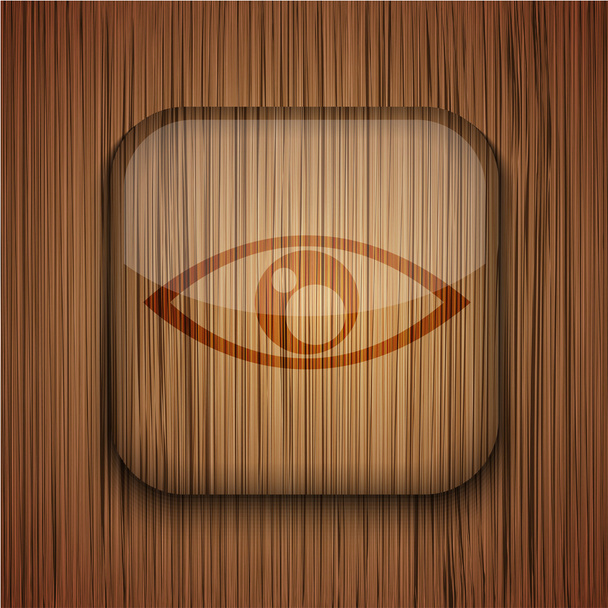 Vector wooden app icon on wooden background. Eps10 - Vector, Image