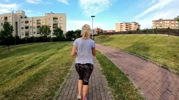 jogging backside view - Footage, Video