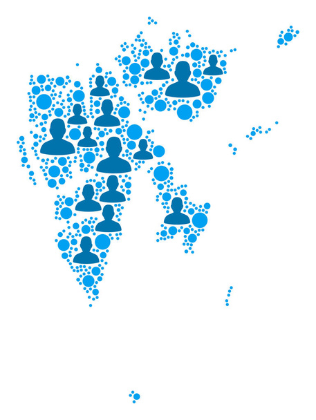 Νησί Σβάλμπαρντ χάρτη πληθυσμού άτομα - Διάνυσμα, εικόνα