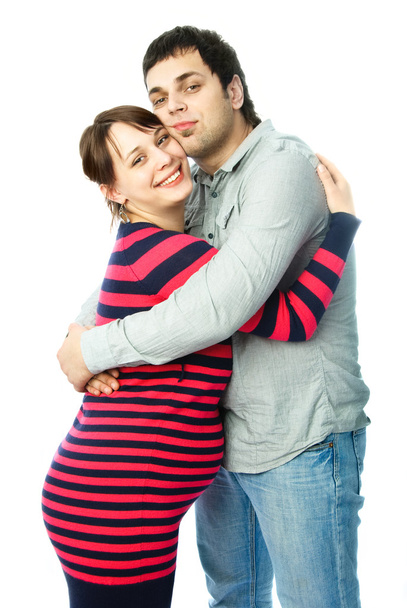 Happy pregnant woman and her husband - Фото, изображение