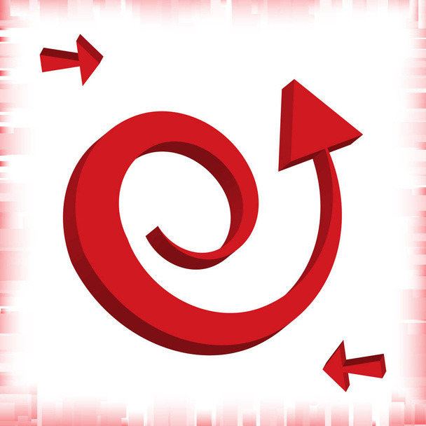 Conjunto de Iconos de Flecha 3d. Símbolo de dirección roja o signo de comunicación aislado sobre fondo blanco
 - Vector, Imagen