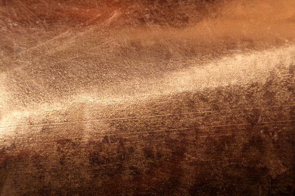 Scratched texture copper plating background close-up - Photo, Image