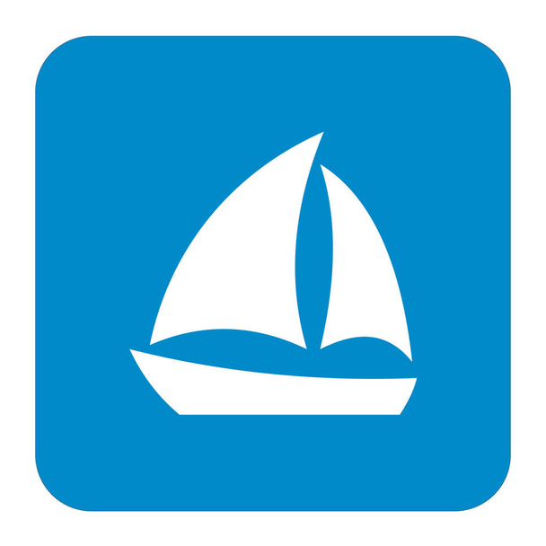 Icona barca a vela semplice stile piatto segno vettoriale - Vettoriali, immagini