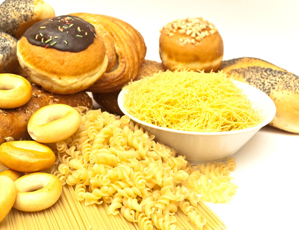 Assortment of baked bread and pasta - Photo, Image