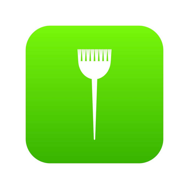 Hair brush icon green vector - Wektor, obraz
