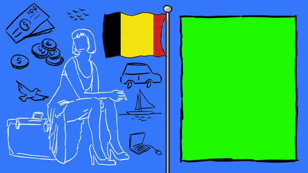 Belgium hand drawn tourism - Footage, Video