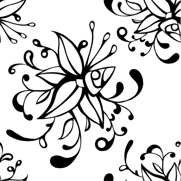 απρόσκοπτη μοτίβο με λουλούδι - Διάνυσμα, εικόνα
