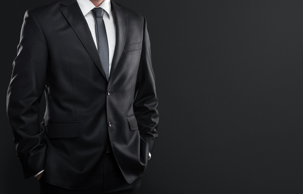 Businessman over gray background - Photo, Image