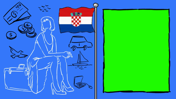 Croatia hand drawn tourism - Footage, Video