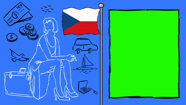 Cseh Köztársaság kézzel rajzolt turizmus - Felvétel, videó